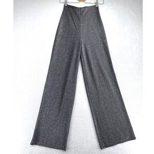 Silver Metallic Disco Retro Wide Leg Pants H&M Womens XS NWT